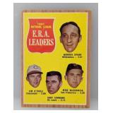 1962 Topps LEADERS Warren Spahn 56 Surface/Corners