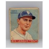 1933 Goudey #72 Owen Carroll Dodgers Damage