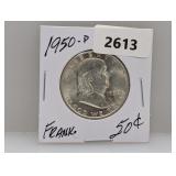 1950-D 90% Silv Franklin Half $1 Dollar