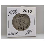 1938 90% Silv Walker Half $1 Dollar