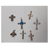 12.39G .925 Sterl Cross Charm/Pendant Lot