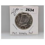 1967 40% Silv JFK Half $1 Dollar