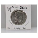 1967 40% Silv JFK Half $1 Dollar