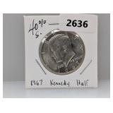 1967 40% Silv JFK Half $1 Dollar
