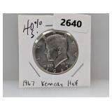 1967 40% Silv JFK Half $1 Dollar