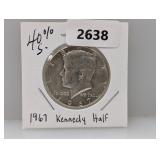 1967 40% Silv JFK Half $1 Dollar