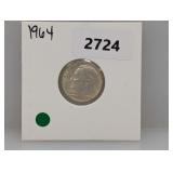 1964 90% Silv Roos Dime