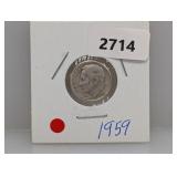 1959 90% Silv Roos Dime