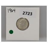 1964 90% Silv Roos Dime