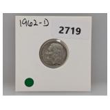 1962-D 90% Silv Roos Dime