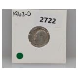 1963-D 90% Silv Roos Dime