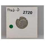 1962-D 90% Silv Roos Dime
