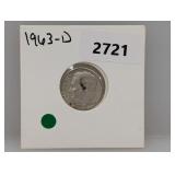 1963-D 90% Silv Roos Dime