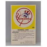 1968-70 Fleer Logo Quiz Cards Yankees Stain/Edge