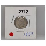 1957 90% Silv Roos Dime