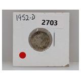1952-D 90% Silv Roos Dime