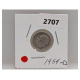 1954-D 90% Silv Roos Dime