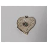 .925 Sterling Silver Heart and Turquoise Locket