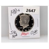 1981-S PF Clad JFK Half $1 Dollar
