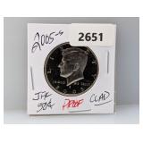 2005-S PF Clad JFK Half $1 Dollar