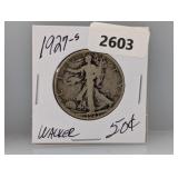 1927-S 90% Silv Walker Half $1 Dollar