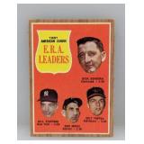 1962 Topps 1961 AL ERA LEADERS Print Line/Corners