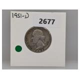 1951-D 90% Silv Wash Quarter