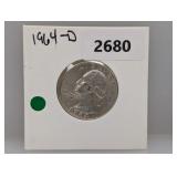 1964-D 90% Silv Wash Quarter