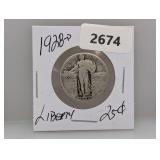 1928-D 90% Silv Liberty Quarter