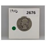 1942 90% Silv Wash Quarter