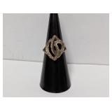 .925 Sterling Silver Abstract Ring Sz 6