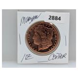 1oz .999 Copper Morgan Round
