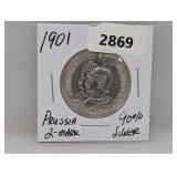 1901 90% Silv Prussia 2-Mark