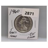 1960 .835 Silv France 5 Francs