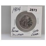 1904 90% Silv Philippines 50 Centavos