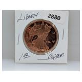 1oz .999 Copper Liberty Round