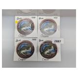 (4) 1oz .999 Copper Painted Bass Rounds