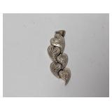 .925 Sterling Silver Cascading Heart Pendant