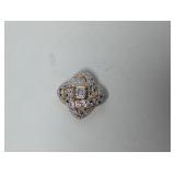 .925 Sterling Silver Pave Knot Diamond Pendant