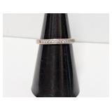 .925 Sterling Silver Diamond Ring Band Sz 7