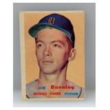 1957 Topps Jim Bunning #338 Rookie Card HOF Damage