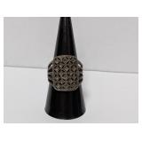 .925 Sterling Silver Cocktail Ring Sz 9