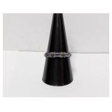 .925 Sterl Tri-Stone Purple/Blue Ring Sz 9