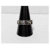 .925 Sterling Silver Elephant Band Ring Sz 10.5