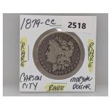 Rare 1879-CC 90% Silv Morgan $1