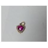 Vermeil Pink Halo Triangle Pendant