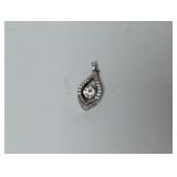 .925 Sterling Silver Pendant Clear Stones