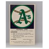 1968-70 Fleer Logo Quiz Cards Athletics Stain