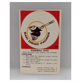 1968-70 Fleer Logo Quiz Cards Padres Stain