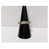 .925 Sterling Silver Clear Stone Inlay Sz 7.5